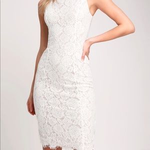 Lulus white and nude dress brand new size L